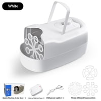 Xusx111 - Máquina De Burbujas, Máquina Automática De Soplador De Burbujas, Fabricante Portátil De Burbujas Para Uso Al Aire Libre E Interior, (Blanco)