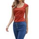 thumbnail image 4 of INSPIRA CHIC Y2K Crop Tops para Mujeres Camisetas de Manga Corta Ajustadas Casual Verano Básicas T-Shirts S Naranja Quemado, 4 of 6