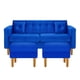 thumbnail image 1 of Sofa New Retro 3c + 2 Pouf Felpa 04 Azul Rey, 1 of 6