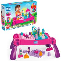 Mesa Mega Bloks Build 'N Learn, 30 Piezas, Mesa Portátil, Ideal Para Edades De 1 Y Más, Ro