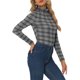 thumbnail image 4 of INSPIRE CHIC Blusa de Mujer de Cuello Alto a Rayas de Manga Larga para Fiesta de Navidad para Uso Casual o de Trabajo S Negro, 4 of 6