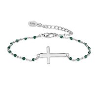 Heshpaws - Brazalete Cruz Religiosa De Plata De Ley