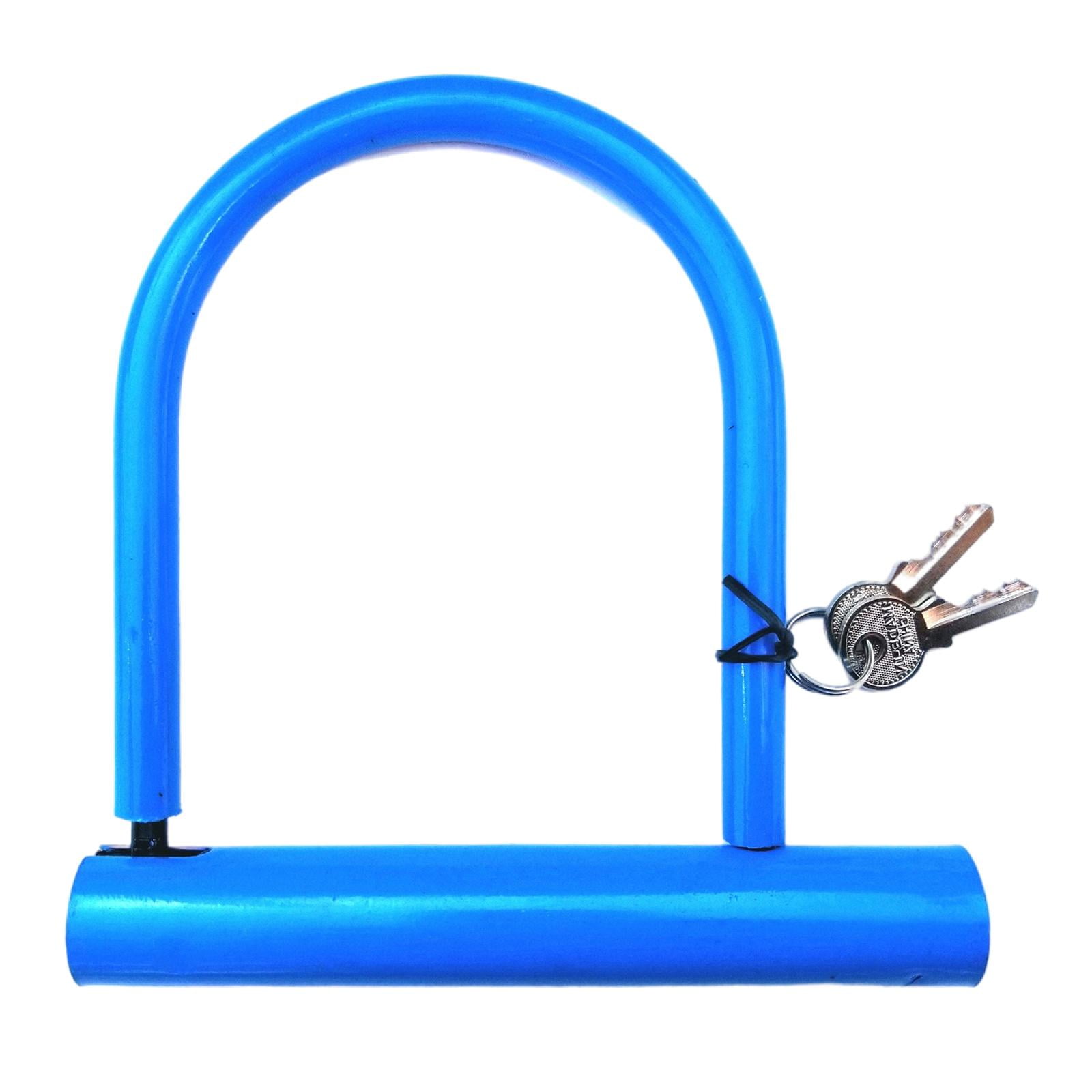 Ioensy - Mtb Road Bike U Lock Ciclismo D Locks Scooter Eléctrico Bloqueo De Rueda De Bicicleta Azul
