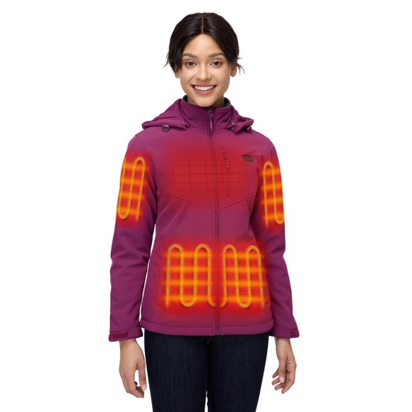 Chaqueta Calefactable ORORO para Mujer - 5 Zonas - Púrpura - Talla XL