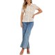 thumbnail image 2 of INSPIRE CHIC Camisa de Mujer con Cuello Peter Pan, Botones, Mangas Abullonadas y Estampado para Regreso a Clases, Naranja Talla L, 2 of 5