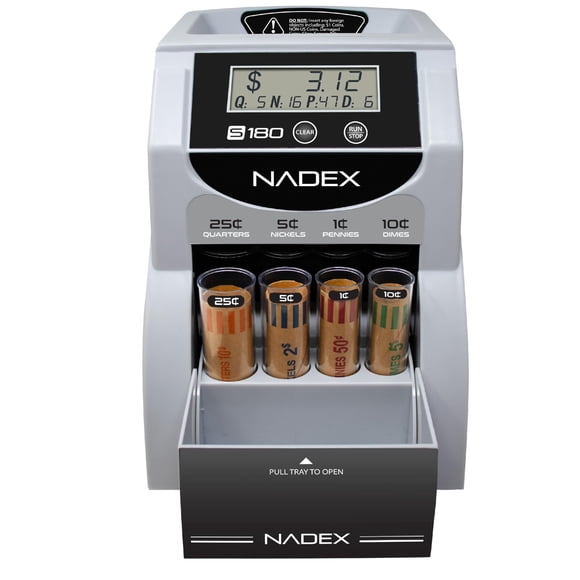Contador de monedas Nadex S180 digital con envolvedora