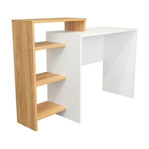 Fm Furniture - Escritorio Con Biblioteca Incorporada 89,4X125,7X42,3 Cm Café Claro