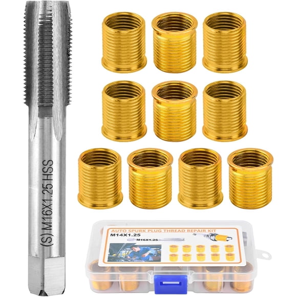 Kit de reparación de rosca de bujía NINEFOX, 11 piezas