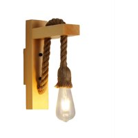 Genérico - Lámpara Pared Madera Vintage Rústica Retro Soga Jhn