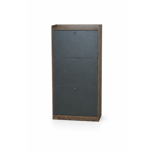 Space Home - Zapatero Velux Gris Marrón 18 Pares Orden Y Diseño Moderno