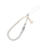 Bothyi - Correa Con Cuentas Para Teléfono, Funda De Teléfono De Regalo, Cordón Para Cámara, Llaves De Coche, Carteras, Color Blanco