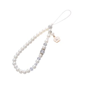 Bothyi - Correa Con Cuentas Para Teléfono, Funda De Teléfono De Regalo, Cordón Para Cámara, Llaves De Coche, Carteras, Color Blanco
