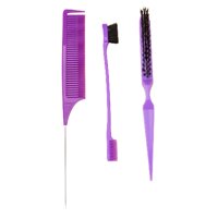 Ioensy - Juego De 3 Brochas Para Bordes Pulidos Para Cepillar Los Bordes Y Cepillar La Espalda, Color Morado