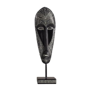 Magideal - Estatua De Máscara Africana, Decoración De Escritorio, Estatua Decorativa De Arte Abstracto De Resina Vintage, Adorno De Mesa Para Oficina Y Sala De , 12X7.5X41.5Cm 12X75X415Cm