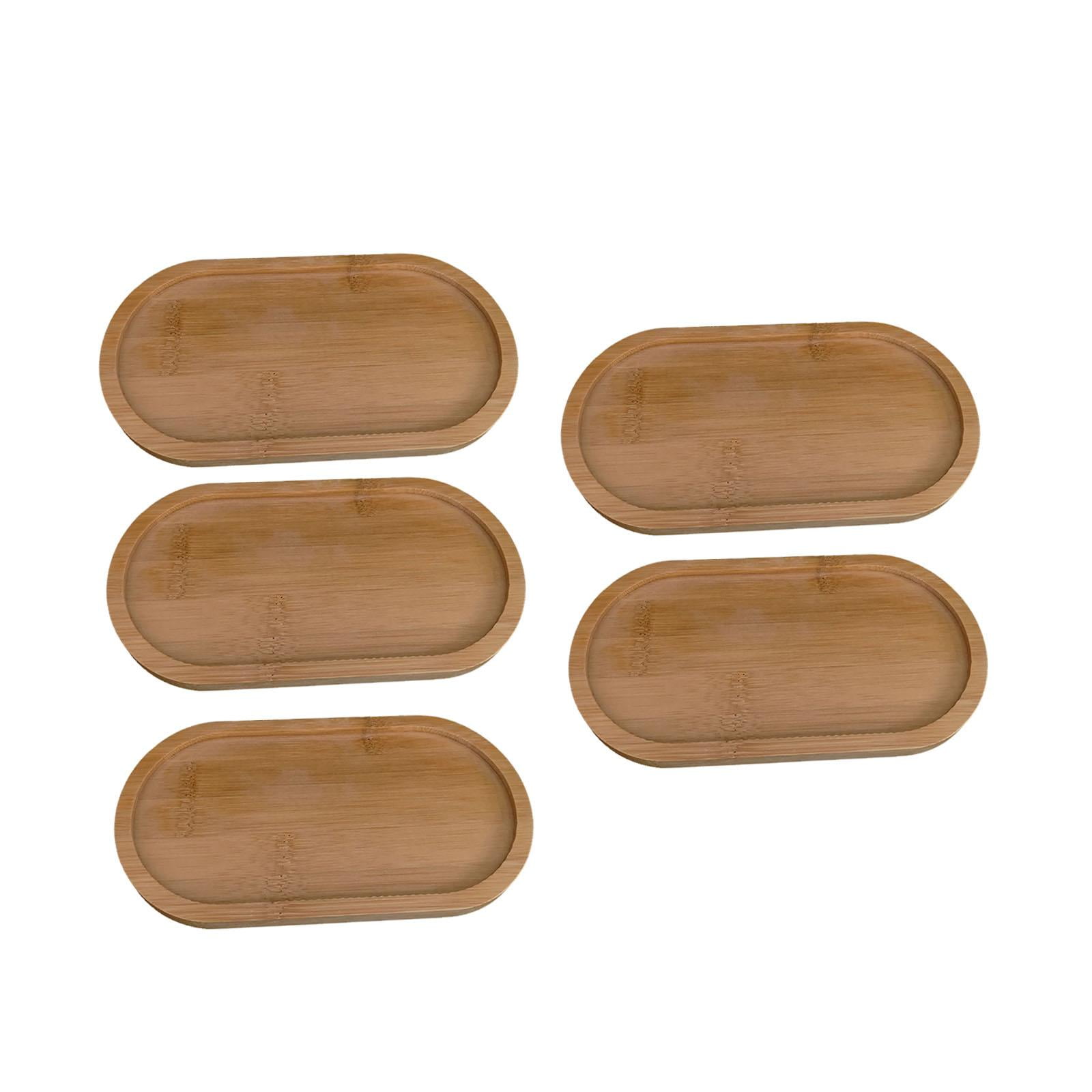 Bothyi - Bandeja Para Servir De Bambú, Posavasos Para Mesa De Centro, Encimera De Cocina, Ovalada, 5 Piezas
