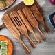 thumbnail image 2 of Juego de 5 cucharas de cocina de madera, juego de utensilios de cocina de teca natural, cucharas de madera resistentes al calor y antiadherentes, utensilios para cocinar, 2 of 6