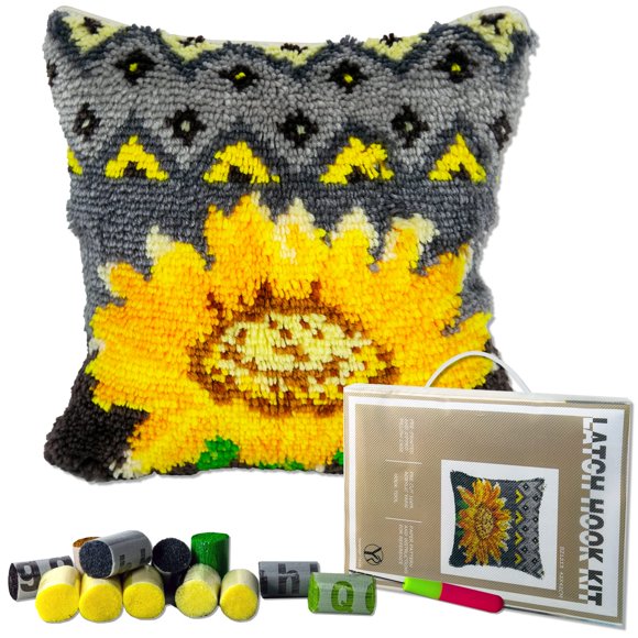 Kit de Ganchillo con Gancho YP Almohada de Girasol 43x43 cm