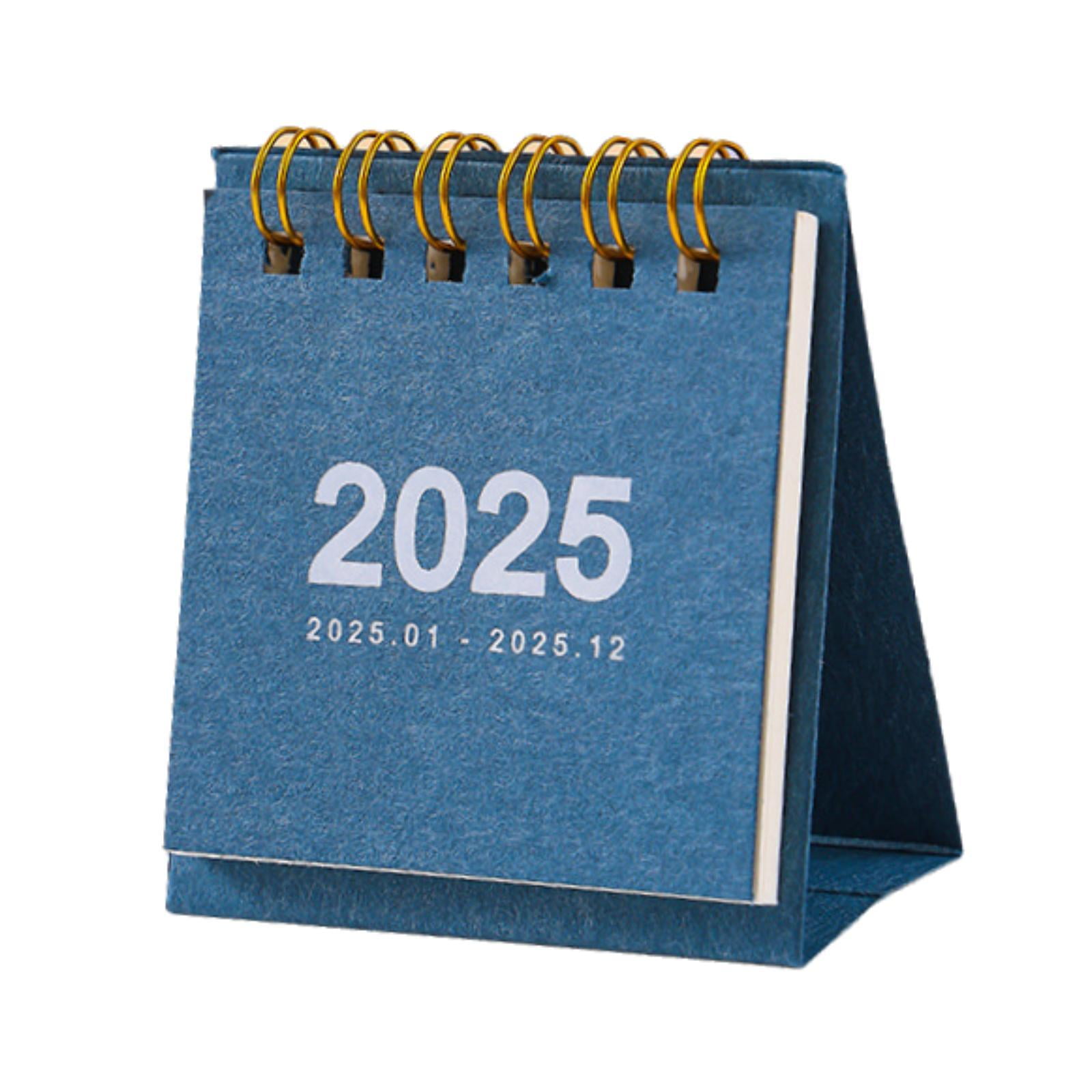 Bothyi - Calendario De Escritorio Pequeño Y Práctico, Calendario Plegable Para Mesa, Horario Diario De Vacaciones, Color Azul