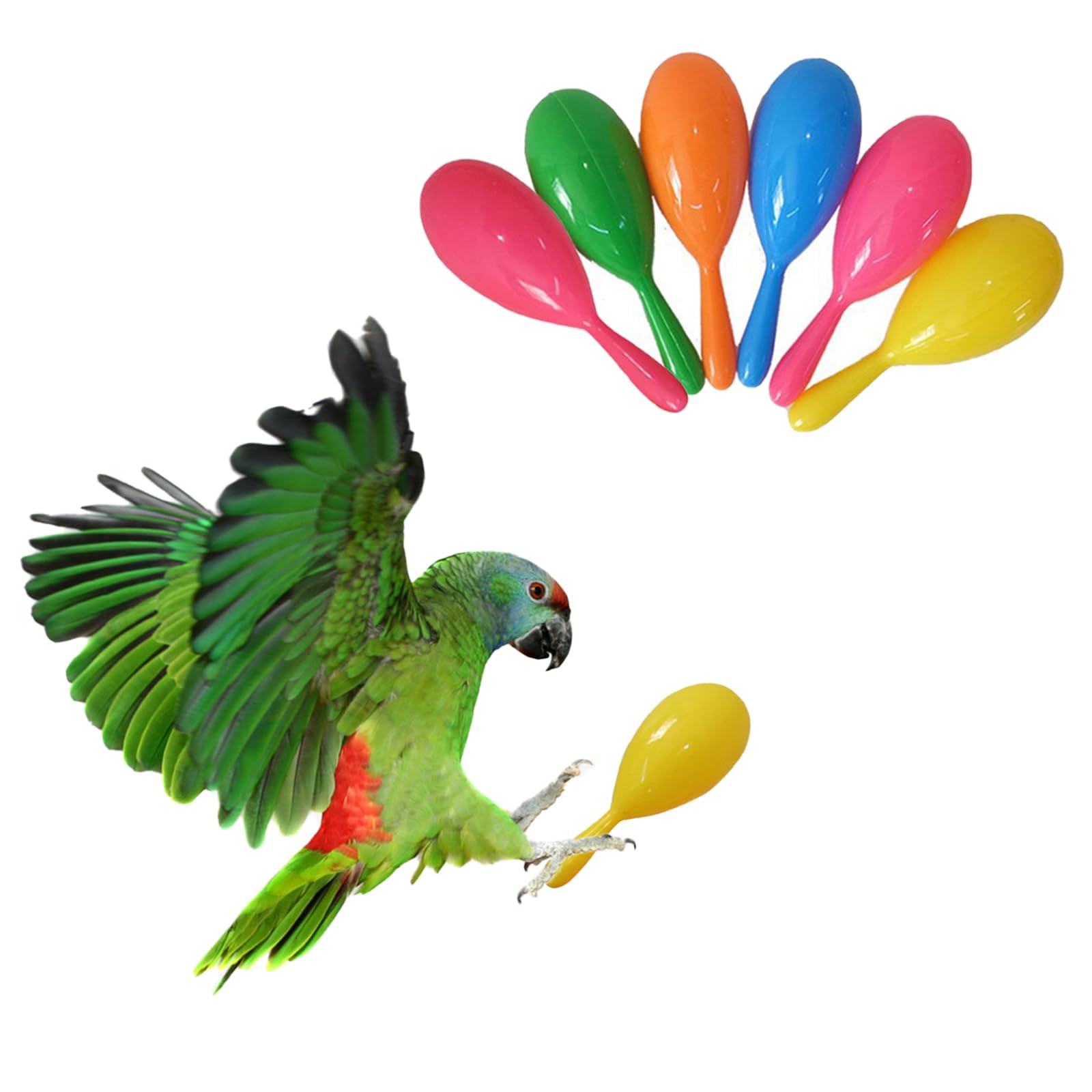 Juguete para Pájaros TTFdacai 6 Piezas Sonajero para Loro 7 cm