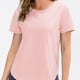 thumbnail image 5 of Camiseta de yoga de manga corta para mujer, elástica y atlética, para entrenamiento, color rosa, 5 of 5