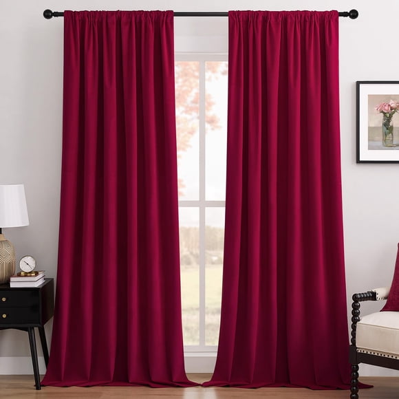 Cortinas Joydeco de Terciopelo Rojo 2 Paneles 132x260 cm Opacas