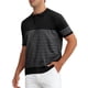 thumbnail image 4 of INSPIRE CHIC Camisa Polo de Hombre a Rayas Ajuste Regular Mangas Cortas Abotonada Cuello de Punto Camisas de Golf XL Negro, 4 of 6