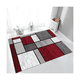 thumbnail image 2 of Alfombra Lisa Diseño 3D 240x200cm Burdeos y Gris, 2 of 3