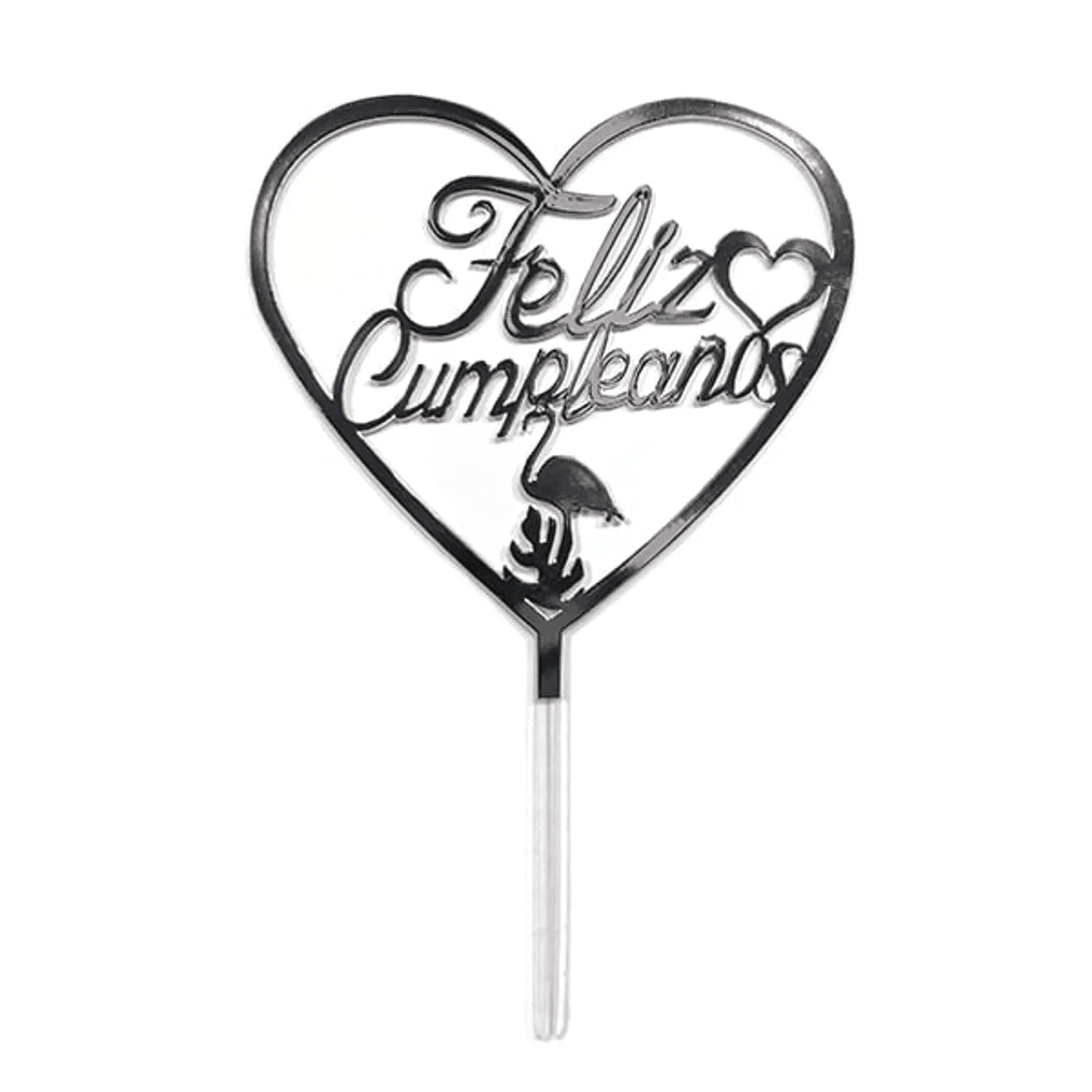 Genérico - Deco Torta Acrilico F.c. Corazon Plateado X1 Uni