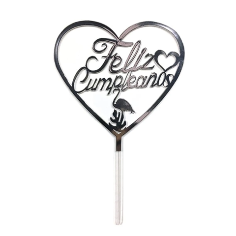 Genérico - Deco Torta Acrilico F.C. Corazon Plateado X1 Uni