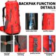 thumbnail image 5 of Mochila King'sGuard 75L+5L Impermeable Roja, 5 of 7