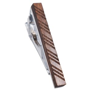 Ioensy - Clip De Barra De Corbata Para Hombre, Clips De Corbata De Nogal De Metal Para Camisas De La Vida Diaria, Líneas De Decoración
