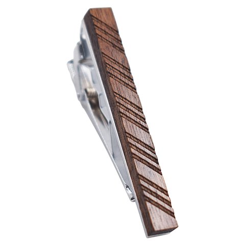 Ioensy - Clip De Barra De Corbata Para Hombre, Clips De Corbata De Nogal De Metal Para Camisas De La Vida Diaria, Líneas De Decoración
