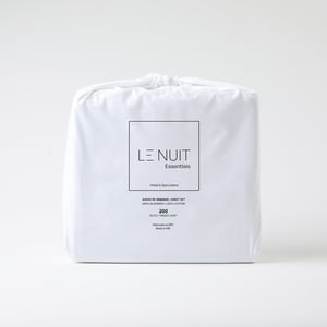Le Nuit - Set Sábanas 1,5 Plazas 100% Algodón 200 Hilos Essentials Liso Blanco