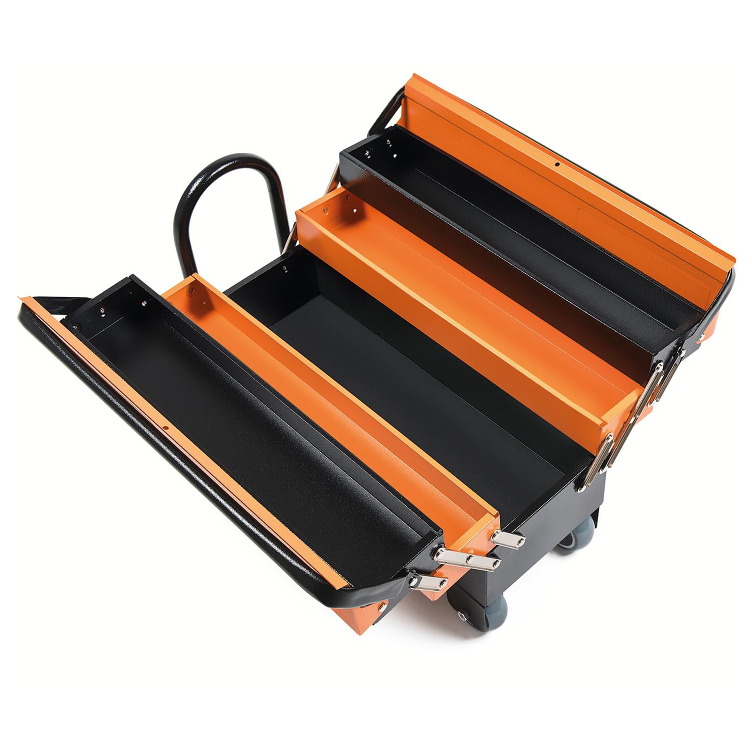 Tramontina - Caja Porta Herramientas 5 Cajones Con Ruedas Y Manija Pro Naranja Claro