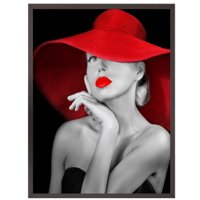 Genérico - Cuadro Decorativo Mujer Con Marco Y Vidrio Medidas 30X40 Cm