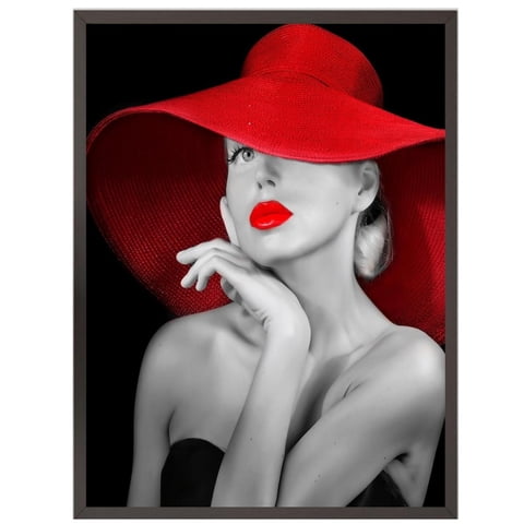 Genérico - Cuadro Decorativo Mujer Con Marco Y Vidrio Medidas 30X40 Cm