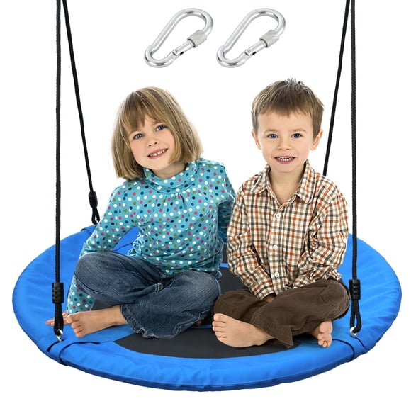 Saucer Tree Swing Take Me Away para niños al aire libre, color azul