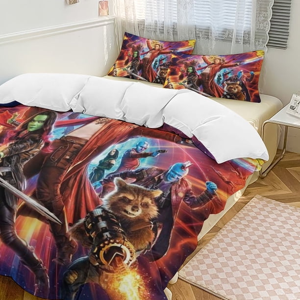 Guardians of The Galaxy Family Bed 3 Piece Set Personalized Bedding Decor for Kids And Teens Anime Student Dormitory Cover