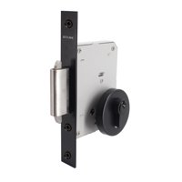 Stark Design - Cerradura De Embutir De Seguridad Puerta Corredera, Cilindro Ambos Lados. Cerrojo Doble Enganche. (Negro Mate). Sku: Sde290-Bl.Cl70