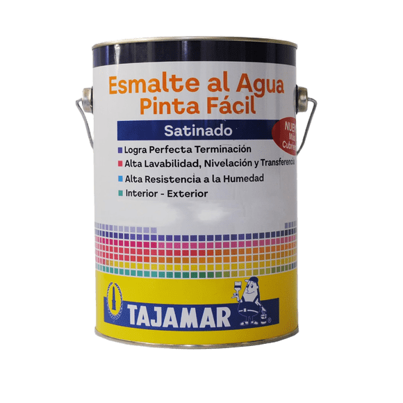 Esmalte Al Agua Satín Pinta Fácil Ocre Tajamar Galón