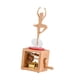 thumbnail image 1 of Caja De Música De Madera Figura En Miniatura única Decoración De Mesa Para El Escritorio Del Hogar Boda Baile, 1 of 3