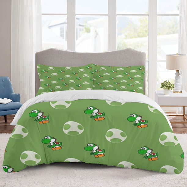 Super Mario Bedding Sets Cartoon Duvet Cover Lightweight 3 Piece Bet Sets for Kids Boys Girls