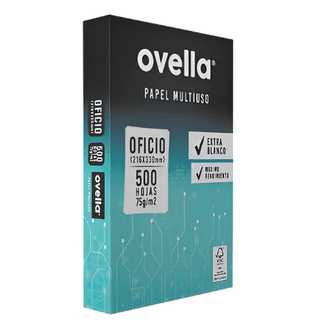 Genérico - Resma De Papel Ovella Tamaño Oficio 500 Hojas Blanco 75Grs