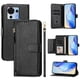 thumbnail image 4 of Funda tipo cartera para ZTE Blade V50 Vita con bolsillo con cremallera, tarjetero, soporte, correa para la muñeca y tapa de cuero Negro, 4 of 5