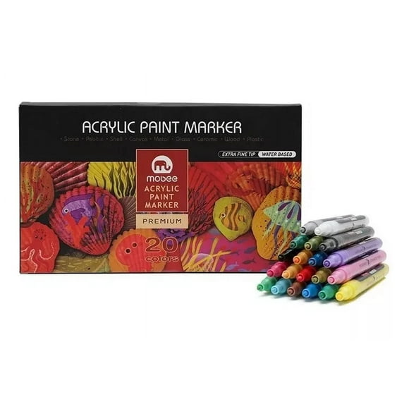 Marcadores Acrílicos Lápices 20 Color Punta Fina Tipo Posca