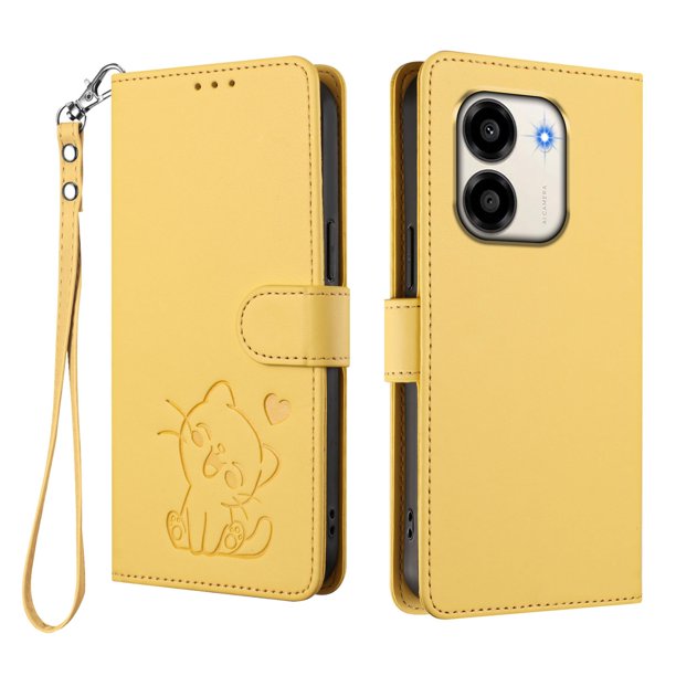 Funda Billetera con Espacio para Fotos para Honor X6e, Amarillo