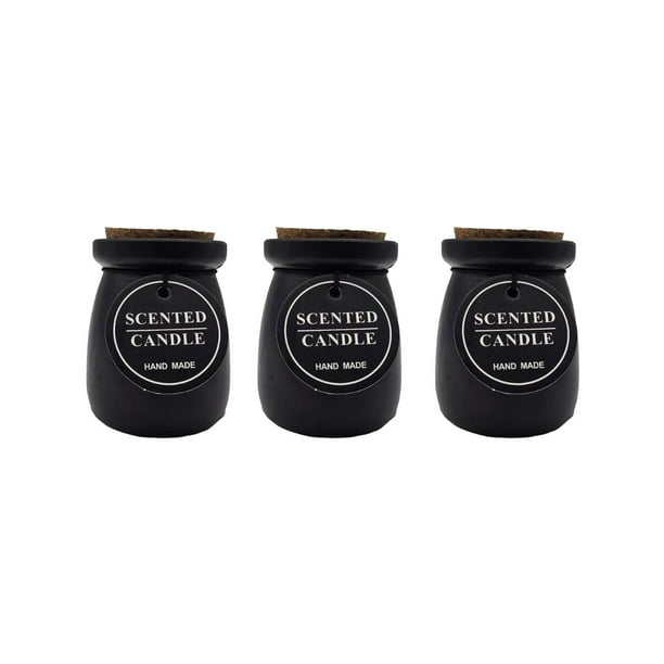 Set 3 Velas Aromatica Elegantes Neutras Fragancia Duradera negro
