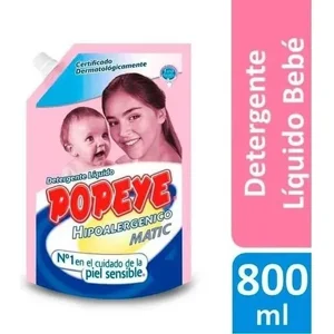 Detergente Líquido Popeye Hipoalergénico 800Ml