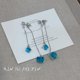 thumbnail image 2 of Blue Long Rhinestone Tassel Dangle Earrings for Women, Elegant Summer Vacation Jewelry, 2 of 2