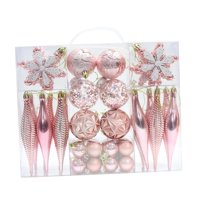 Magideal - 40 Piezas De Adornos De Bolas De Navidad/Adornos Colgantes Para Árboles De Navidad/Decoración Navideña Para Año Nuevo, Cumpleaños, Aniversario, Fiesta Rosa